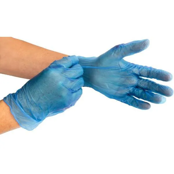 100 X Disposable Vinyl Gloves - Blue