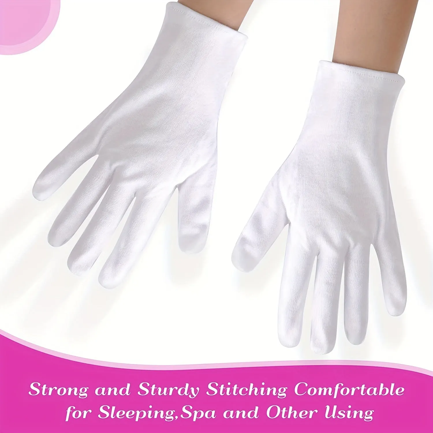 12 Pairs of Large White Cotton Gloves for Women