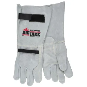 1746L MCR Safety Big Jake® Gloves, Large, Leather, Gray, 18 Inch L