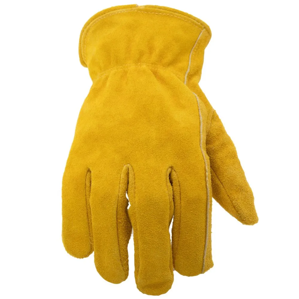 212 Performance LD-90-008 Leather Driver Work Glove in Golden Brown, Small Yellow