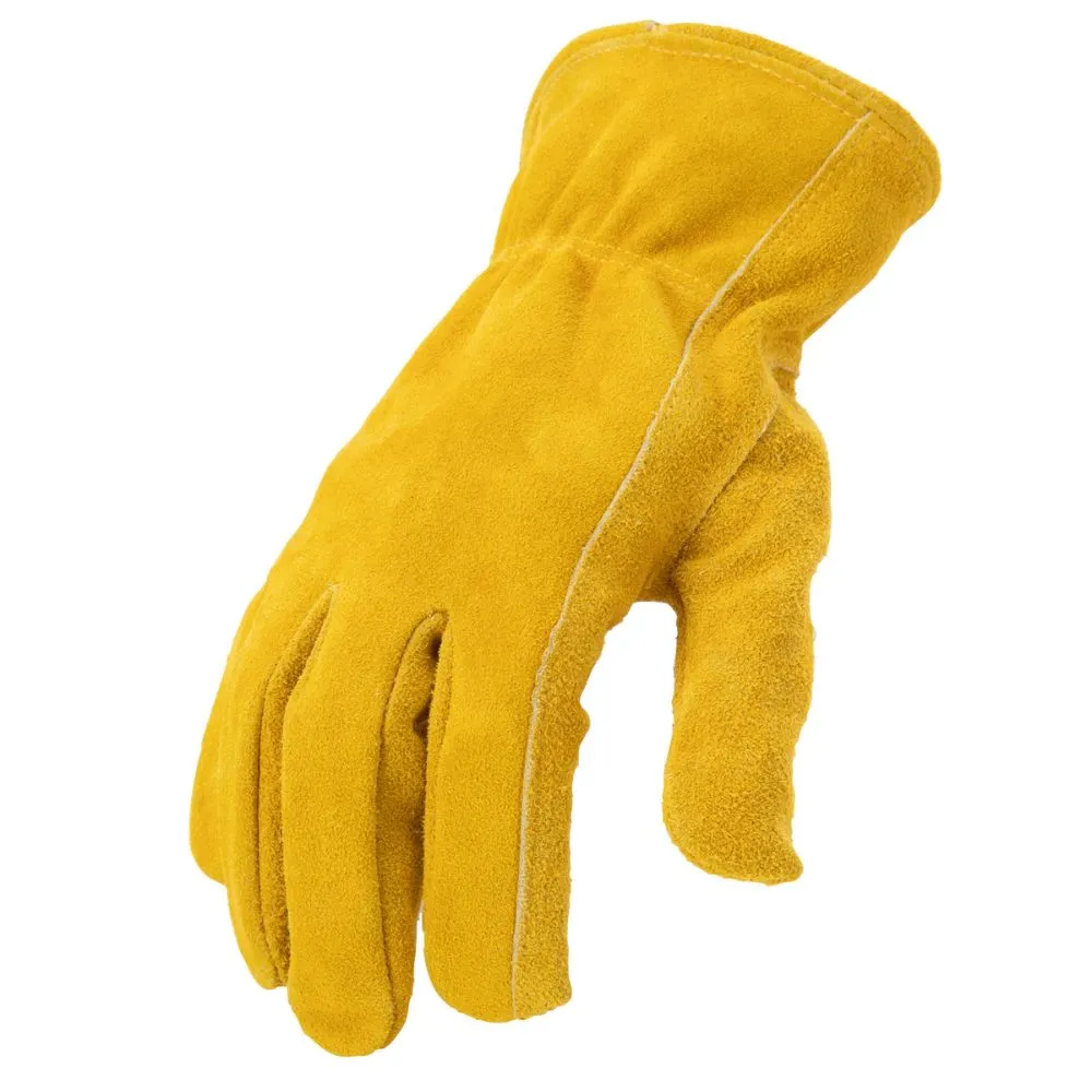 212 Performance LD-90-008 Leather Driver Work Glove in Golden Brown, Small Yellow