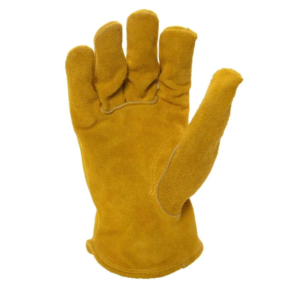 212 Performance LD-90-008 Leather Driver Work Glove in Golden Brown, Small Yellow