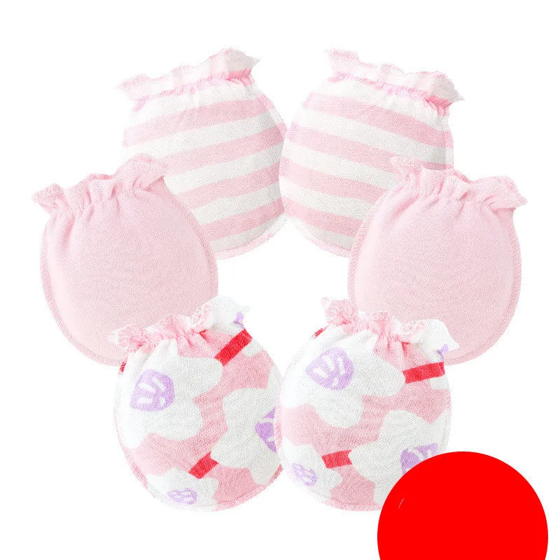 3 Pairs Baby Gloves 0-6 Months Early Baby Anti-grasping Gloves