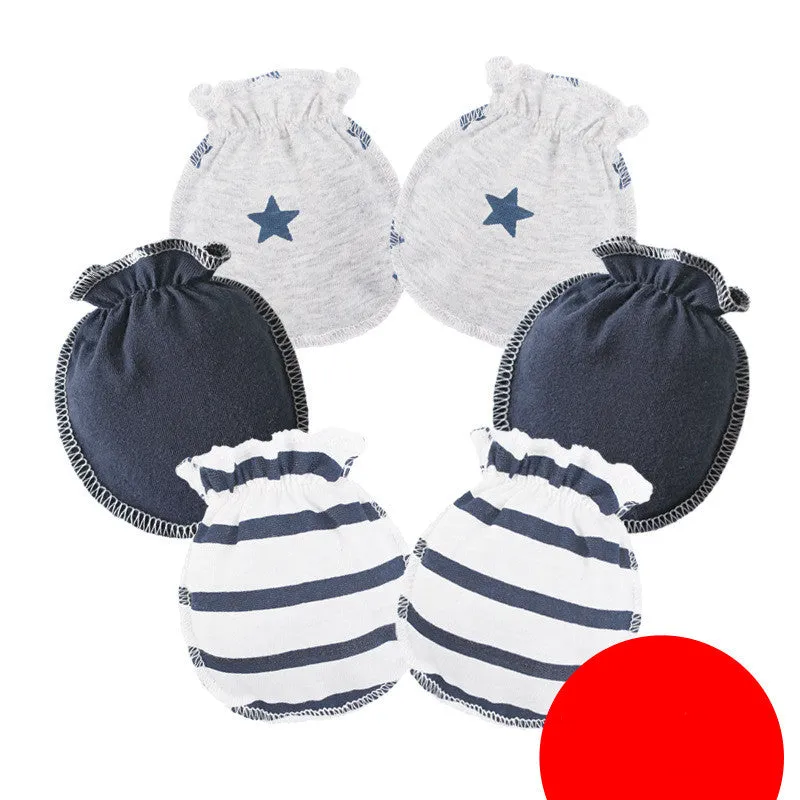 3 Pairs Baby Gloves 0-6 Months Early Baby Anti-grasping Gloves