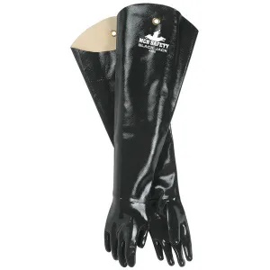 6950 MCR Safety BlackJack Gloves, Large, Neoprene, Black, 31 Inch L