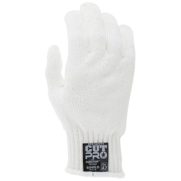 9345XLD MCR Safety Cut Resistant Gloves, Spectra, X-Large, White, 7 ga THK