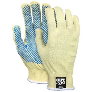 93847M MCR Safety Cut Resistant Gloves, Kevlar/Steel, Medium, Blue/Yellow