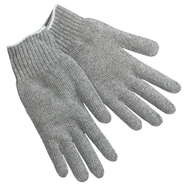 9637LM MCR Safety Regular Weight Gloves, Large, Cotton Polyester Blend, Gray