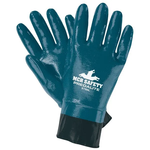 9786M MCR Safety Predalite Gloves, Medium, Nitrile, White, 10 1/2 Inch L