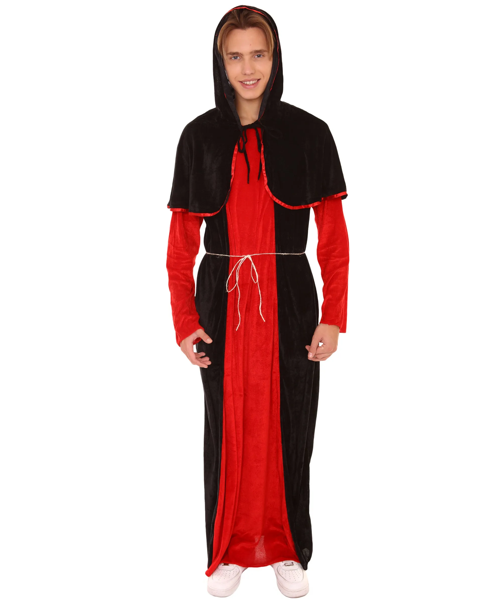 Adult Men's Scary Costume | Devil Red and Black Robe Halloween Costume