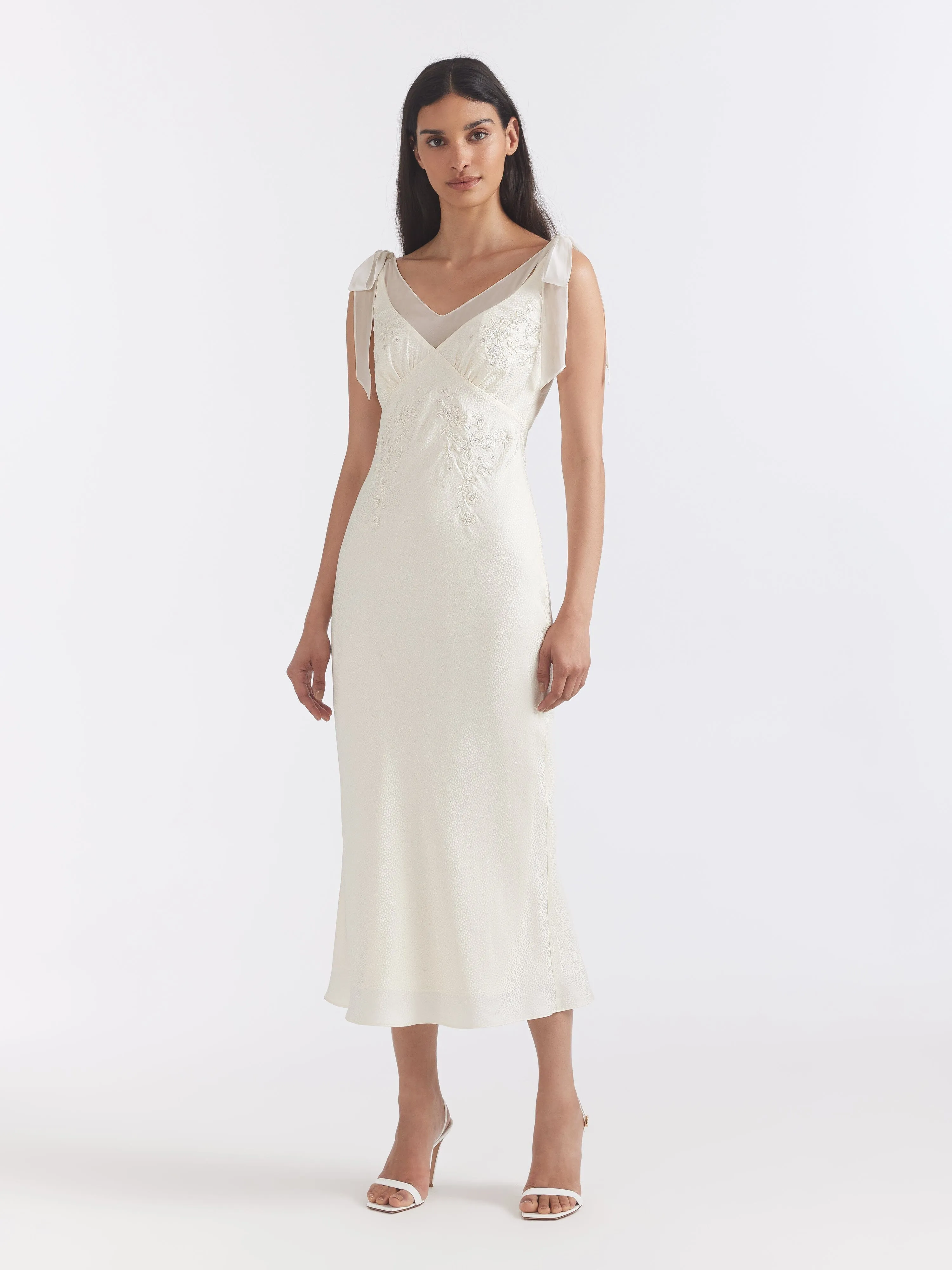 Amelie C Dress in Ivory Blossom Embroidery