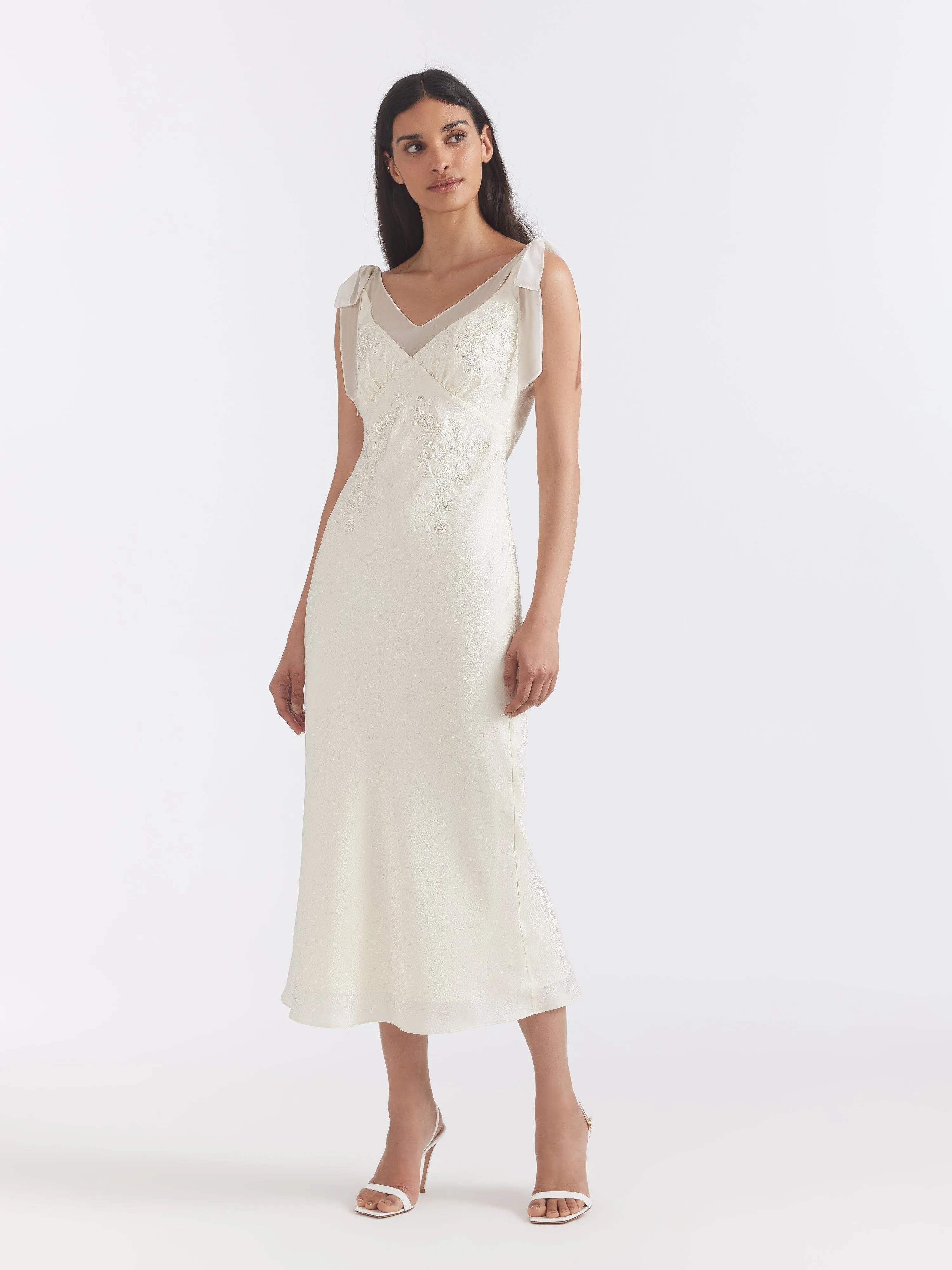 Amelie C Dress in Ivory Blossom Embroidery