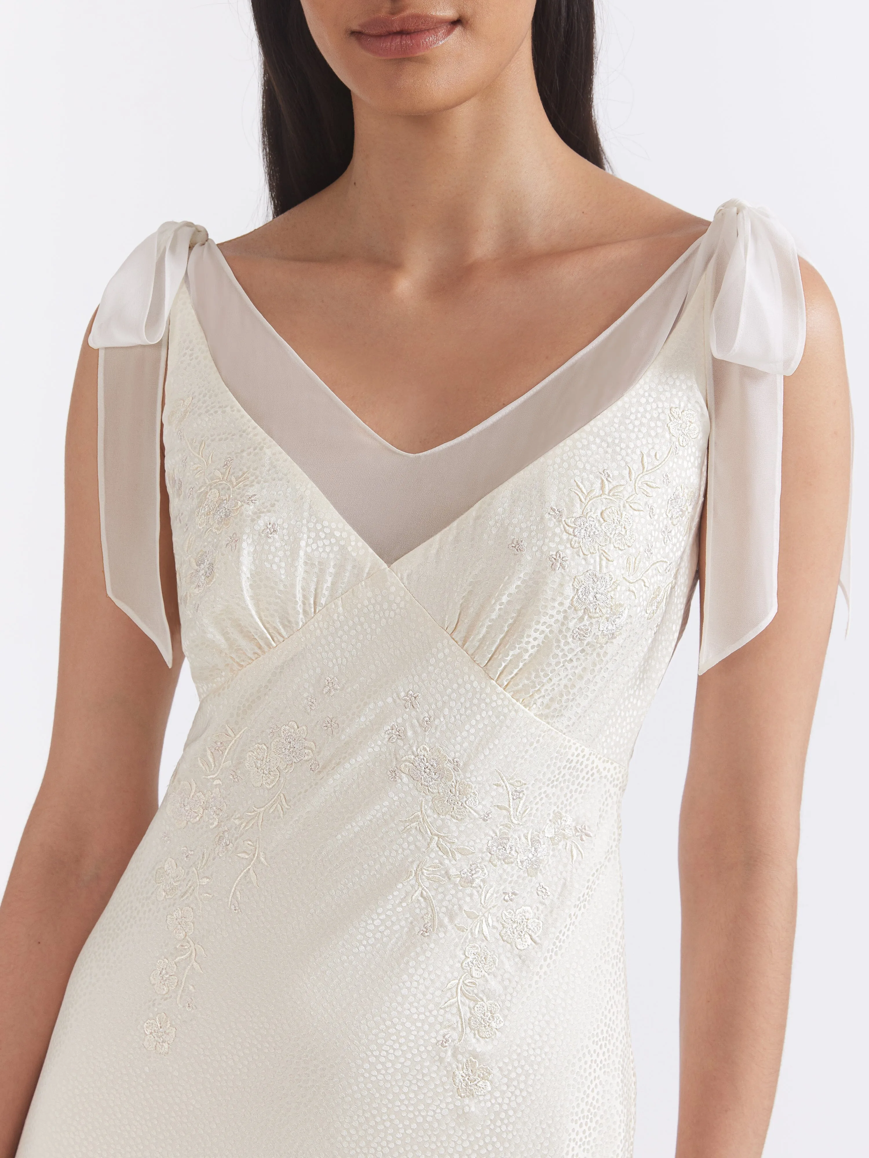 Amelie C Dress in Ivory Blossom Embroidery