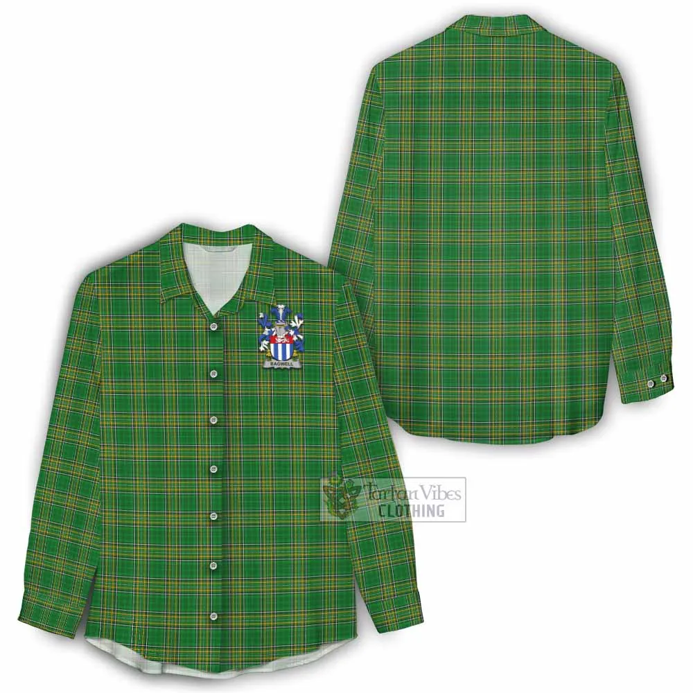 Bagwell Irish Clan Tartan Women's Casual Shirt with Coat of Arms