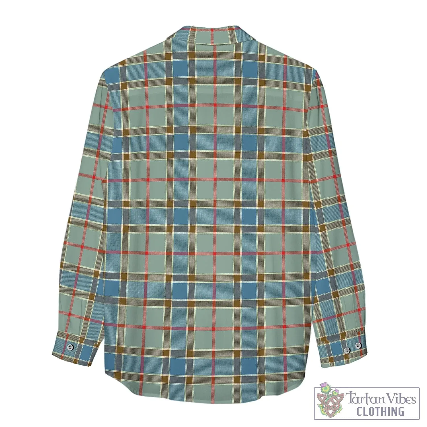 Balfour Blue Tartan Women's Casual Shirt with Family Crest