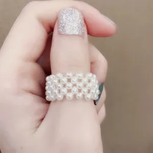 Beaded Pearl Rings