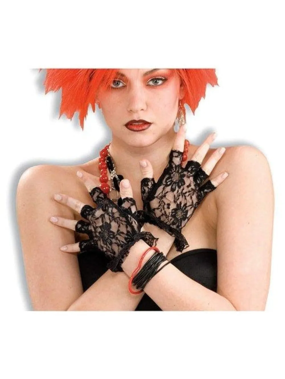 Black Lace Fingerless Gloves