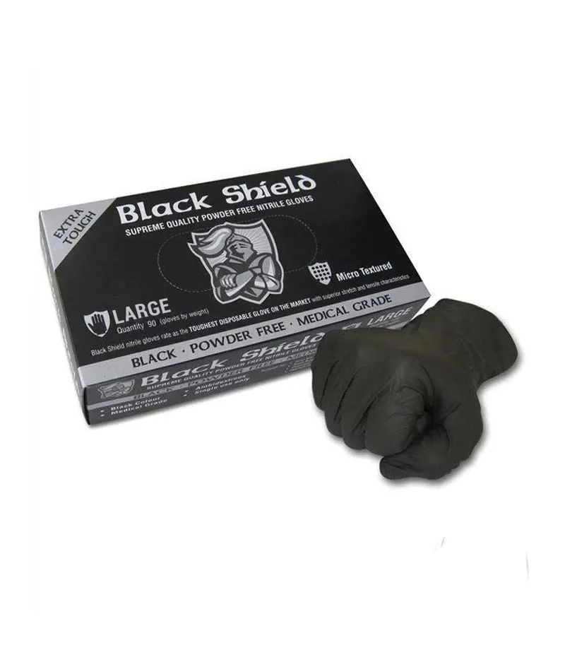 Black Shield Disposable Nitrile Gloves - 100pcs/box