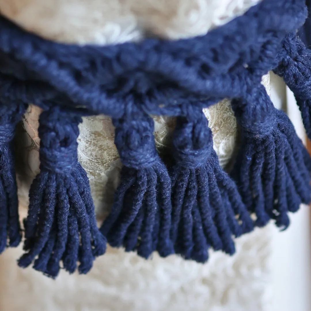 Blue Macrame Tassel Curtain Ties