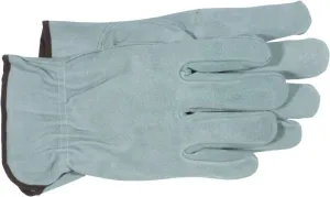 Boss 4065J Gloves, XL, Keystone Thumb, Open, Shirred Elastic Back Cuff, Cowhide Leather, Gray :PR: QUANTITY: 1