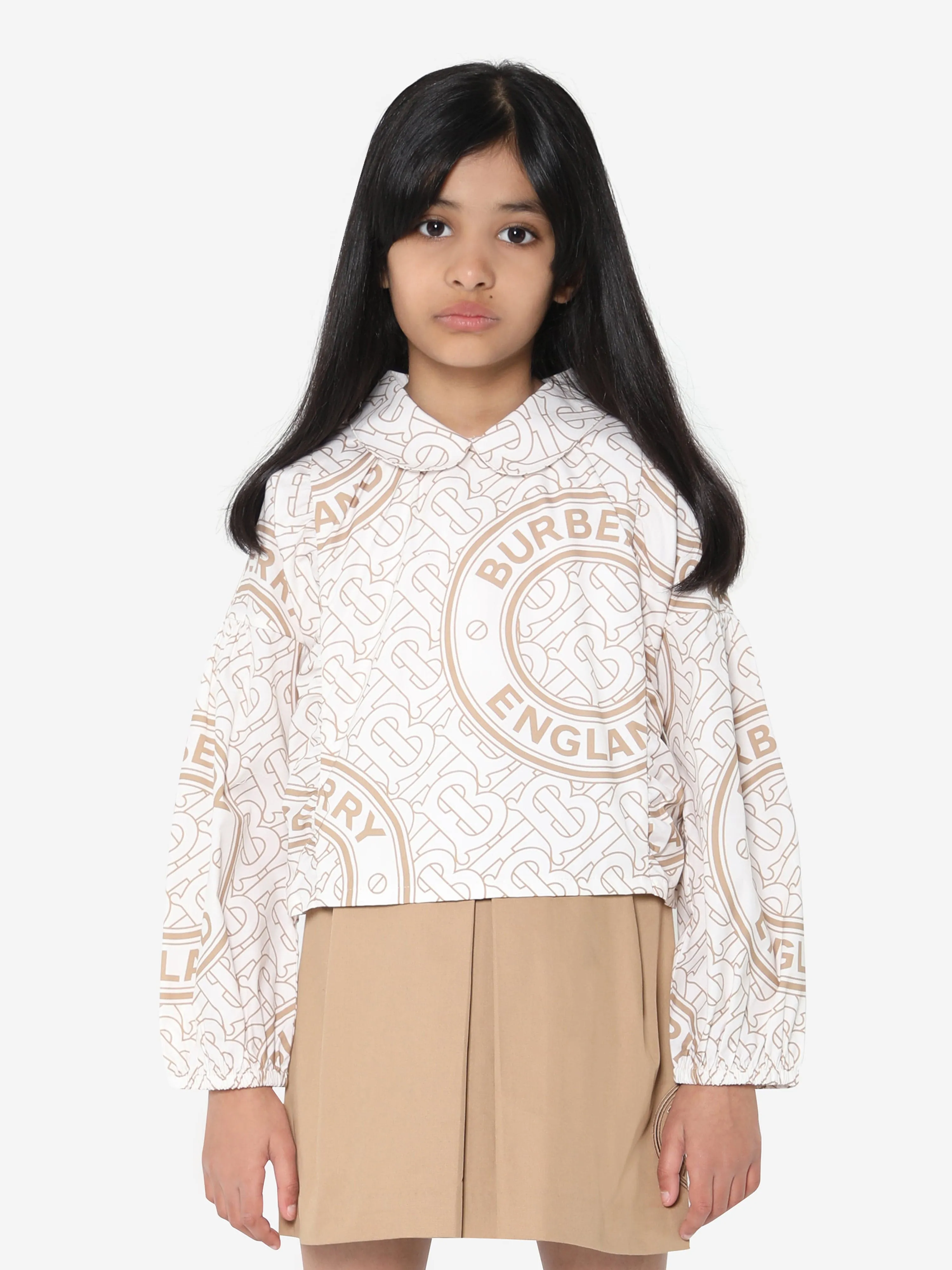 Burberry Girls Elora Logo Print Blouse