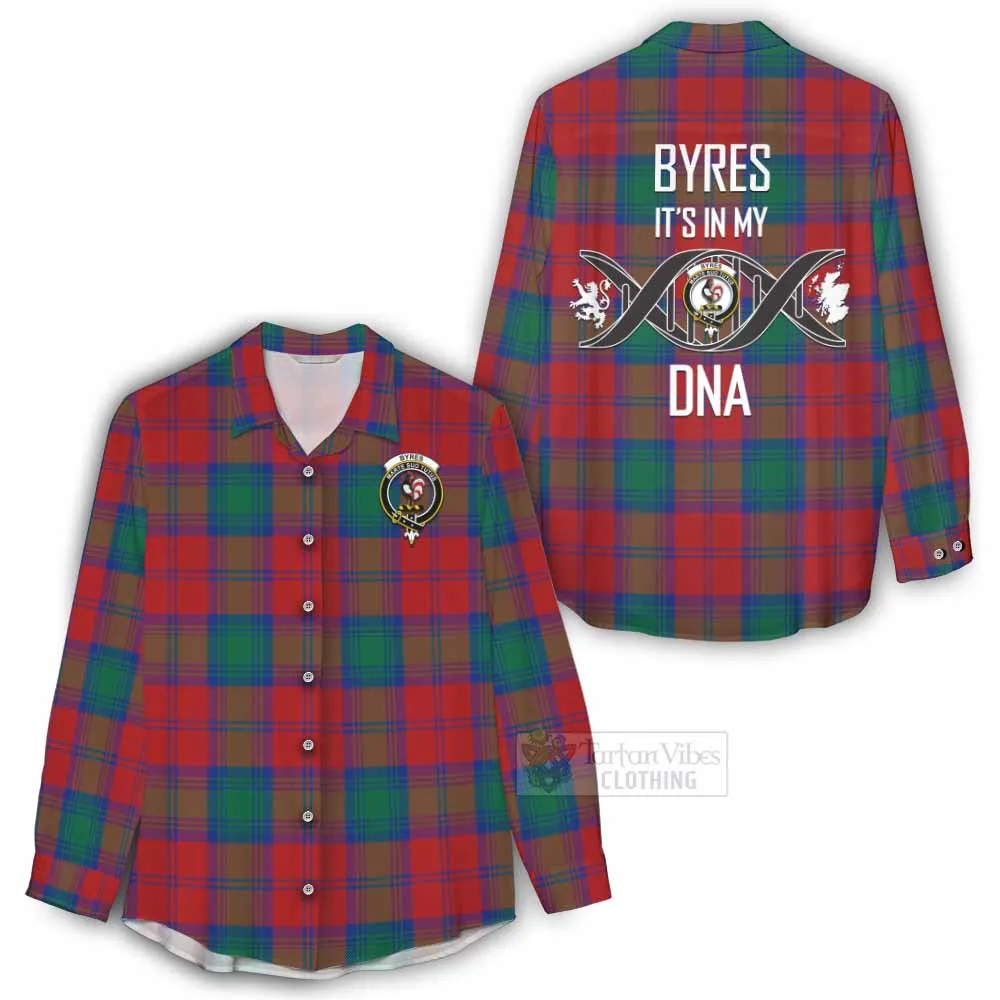 Byres (Byses) Tartan Women's Casual Shirt with Family Crest DNA In Me Style