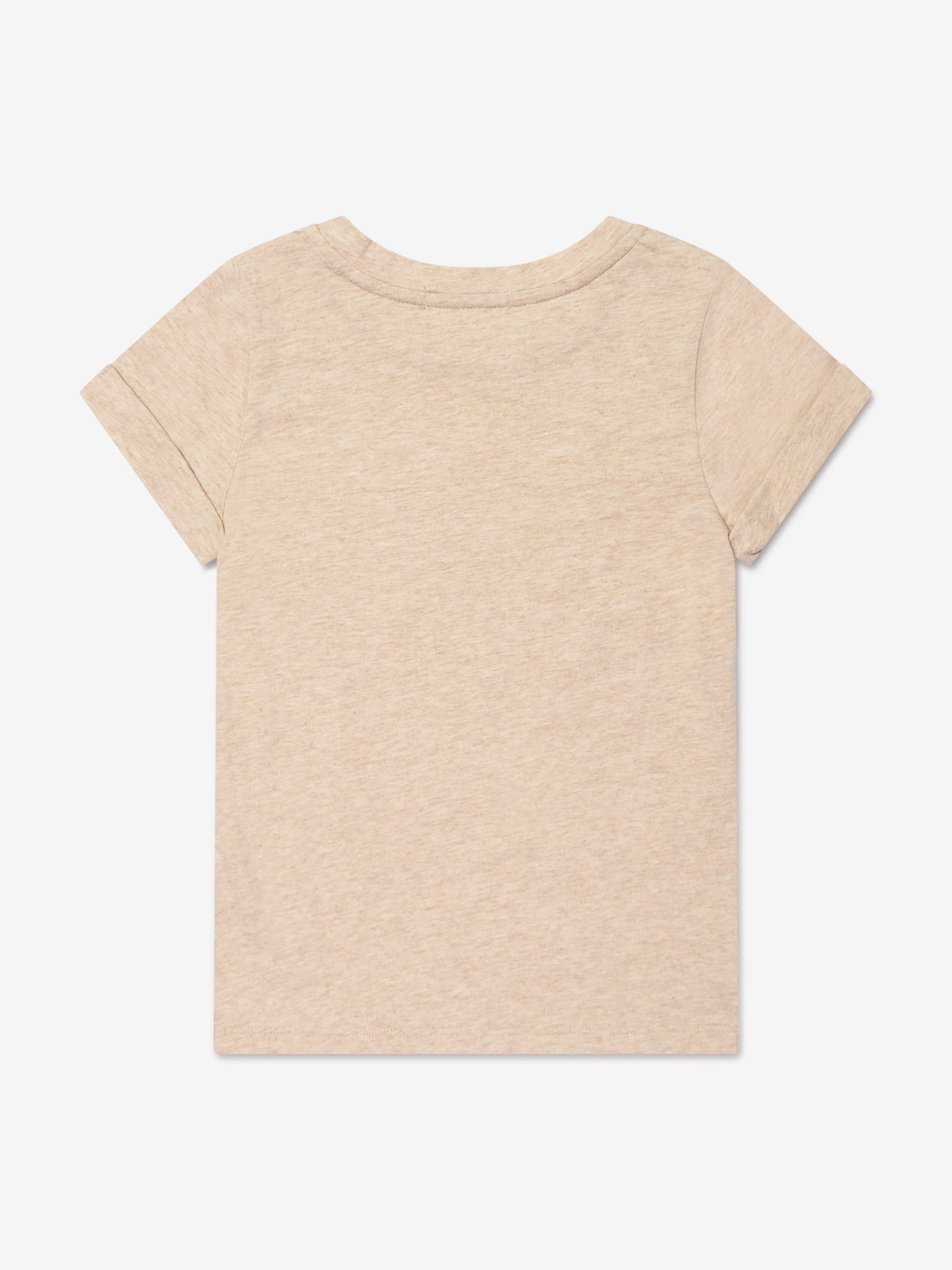 Chloé Girls Organic Cotton Logo T-Shirt in Beige