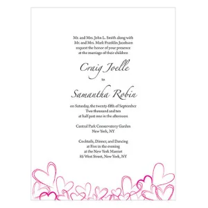 Contemporary Hearts Invitation