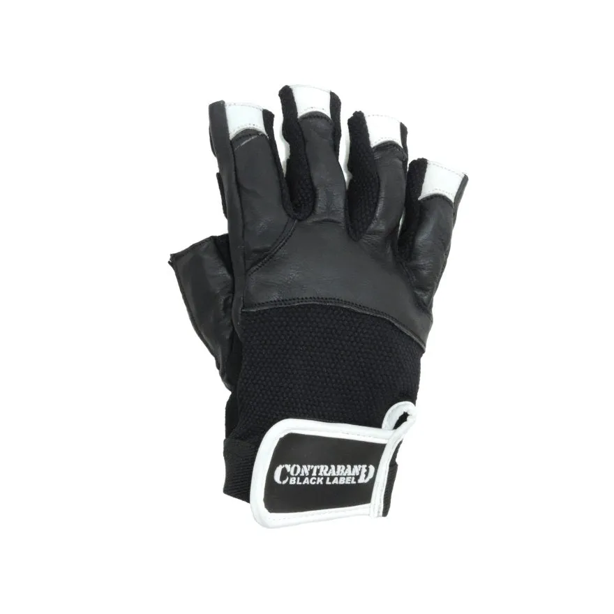 Contraband Black Label 5830 Premium Leather Weight Lifting Gloves w/ Super Grip Pads