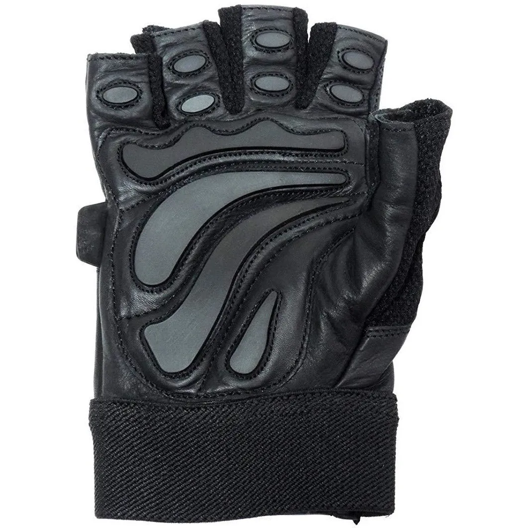 Contraband Black Label 5890 Premium Leather Weight Lifting Gloves w/ Rubber Xtreme Traction Pads