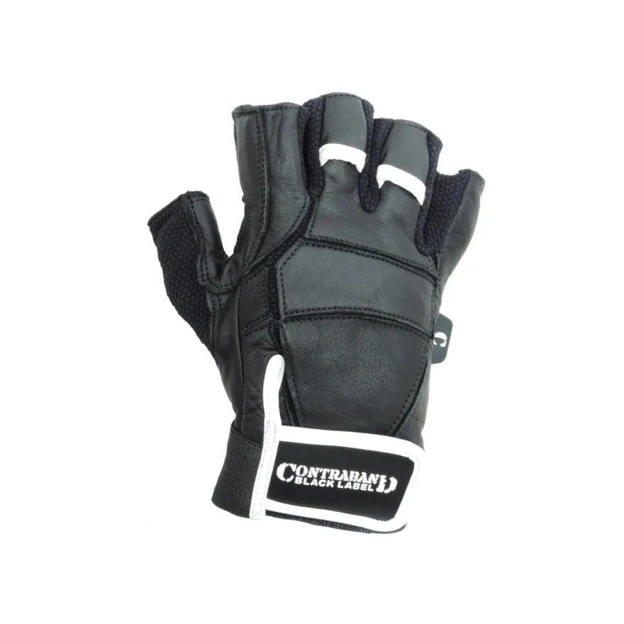 Contraband Black Label 5890 Premium Leather Weight Lifting Gloves w/ Rubber Xtreme Traction Pads