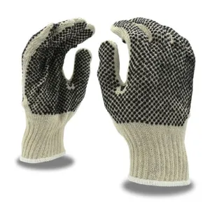 Cordova 3855L/P Double-Sided PVC Dots Machine Knit Gloves, Natural, Large, 1 Dozen