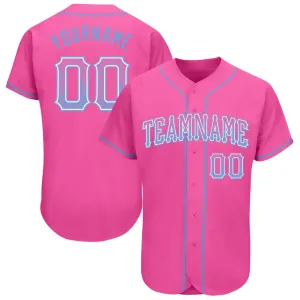 Custom Pink Light Blue-White Authentic Drift Fashion Baseball Jersey