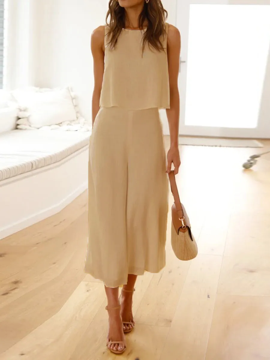 Fashion Elegant Loose Top Pants Suit