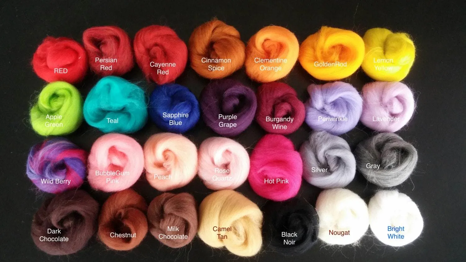 Felting Wool Fiber 1oz Merino Super Soft wool top, Spin, Felt Craft -Over 40 Colors! By the Ounce, Felt Wool , Spinning wool