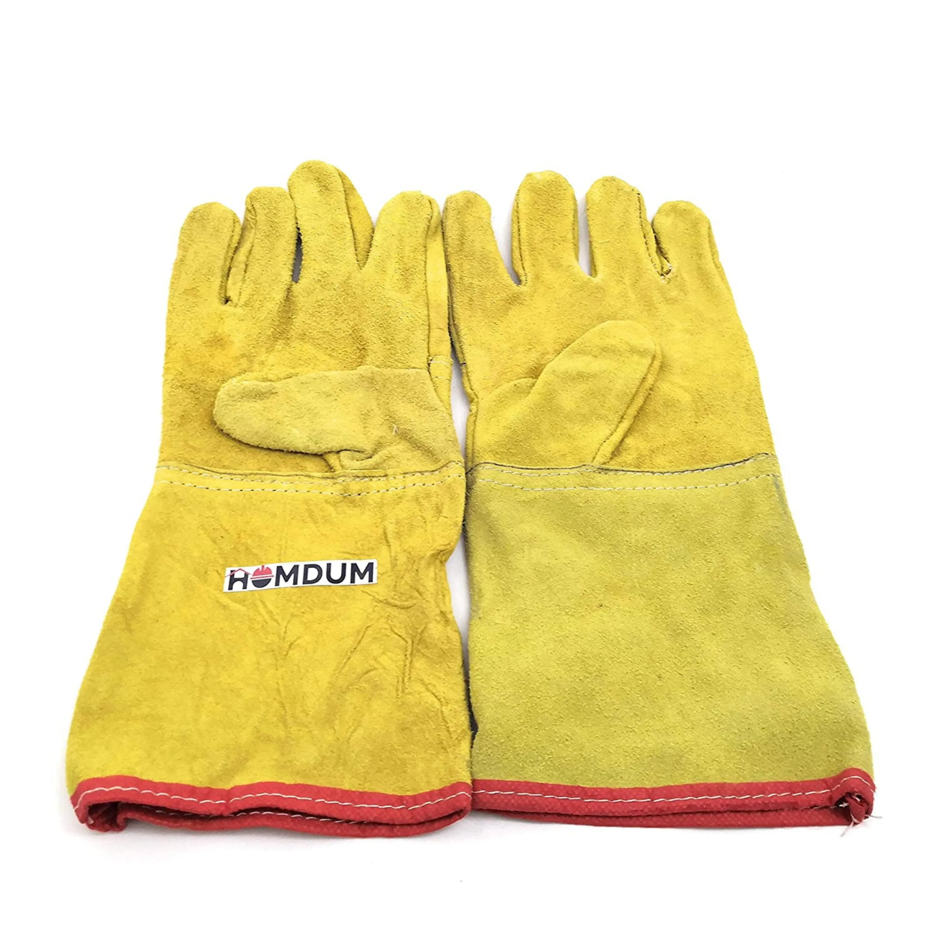 Homdum Quality Welding Hand Gloves, Made of Hard Wearing, Heat Resisting Chrome Leather, Fully Lined and Kevlar Stiched - 1 Pair