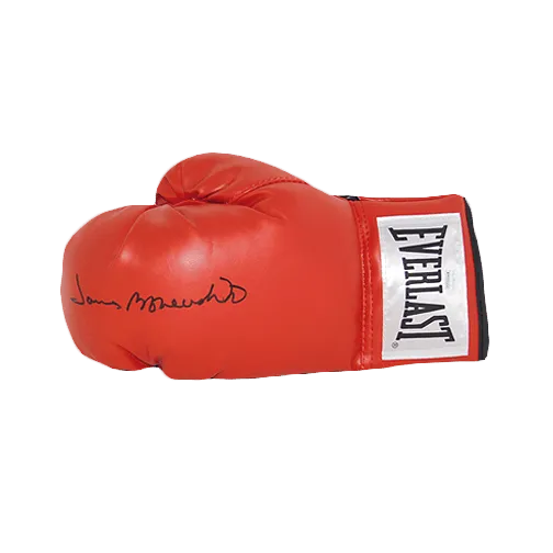 James "Bone Crusher" Smith Autographed Red Boxing Glove JSA