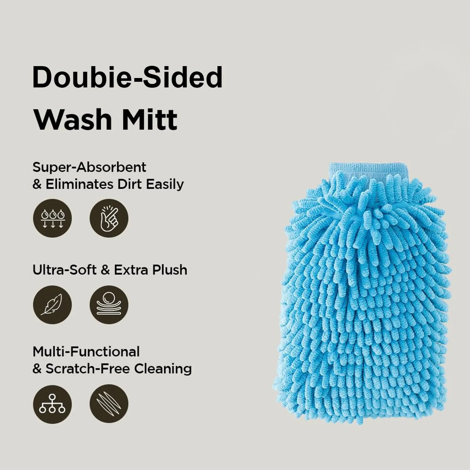 Kuber Industries Gloves | Microfiber Cleaning Gloves | Chenille Mitts for Kitchen | Hand Duster for Kitchen | Hand Gloves for Car | Double Sided Gloves | SHXNEFSST2 | Pack of 12 | Blue