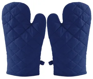 Kuber Industries Heat Resistant Cotton Kitchen Oven Mitt Microwave Gloves, Set of 2 (Blue)-HS43KUBMART26080, Standard