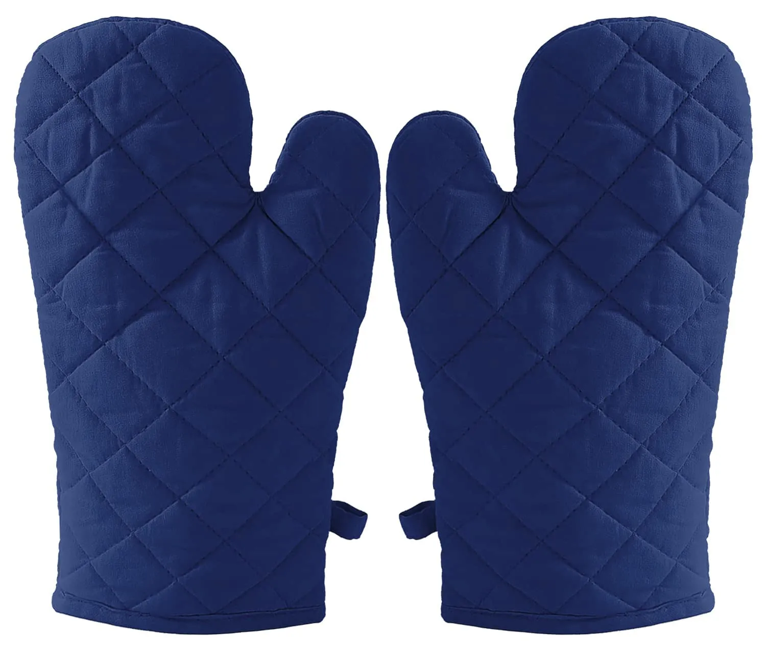 Kuber Industries Heat Resistant Cotton Kitchen Oven Mitt Microwave Gloves, Set of 2 (Blue)-HS43KUBMART26080, Standard