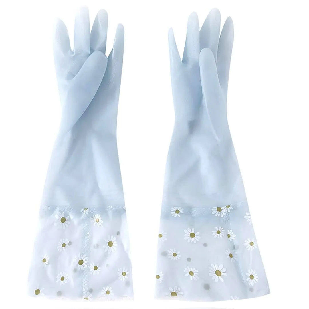 Kuber Industries Multi-Purpose Hand Gloves For Kitchen Cleaning, Bathroom Cleaning & Gardening|Reusable Gardening Gloves|Non-Slippery & Durable |9051|Jelly Blue,Pack of2