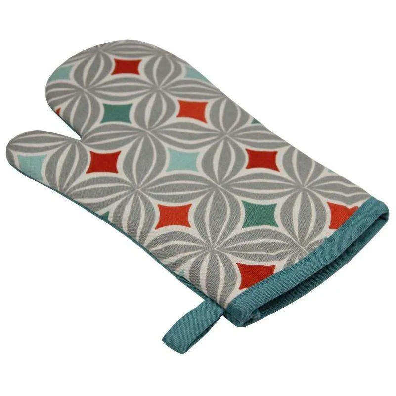 Laila Burnt Orange Cotton Print Single Oven Mitt