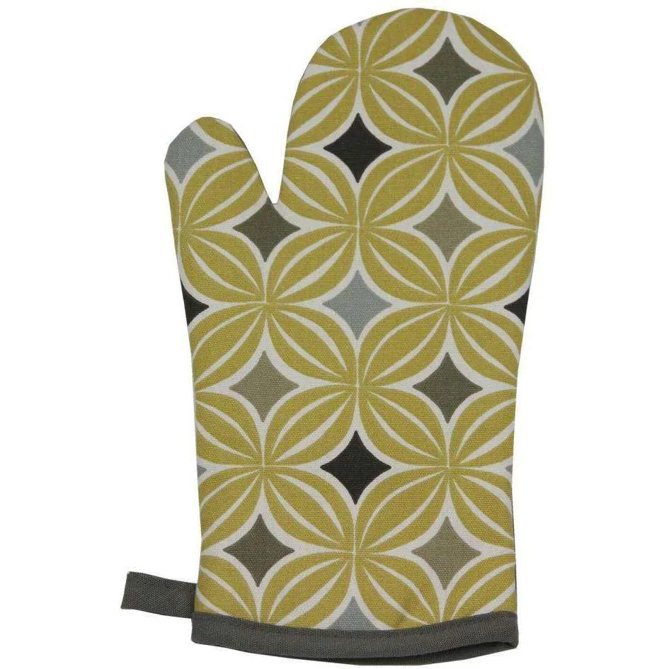 Laila Yellow Cotton Print Oven Mitt