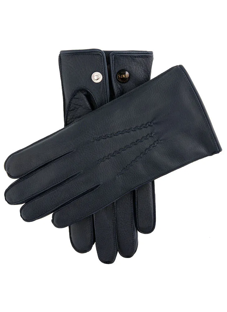 Men's Heritage Three-Point Fur-Lined Deerskin Leather Gloves