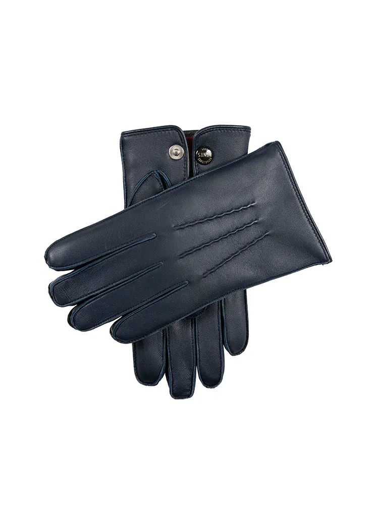 Men’s Heritage Touchscreen Three-Point Fur-Lined Leather Gloves