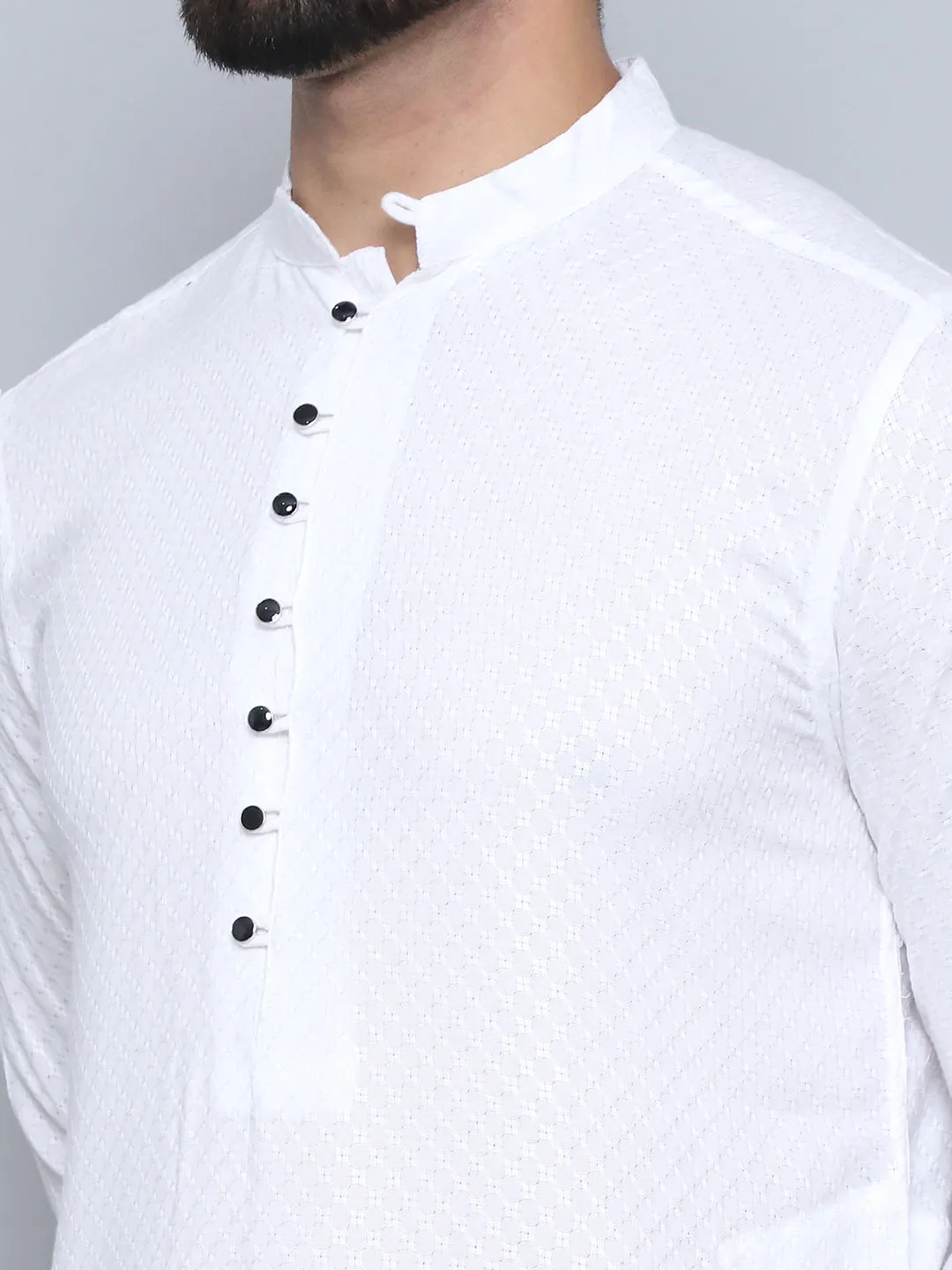 Men's White Pure Rayon Kurta - Even Apparels