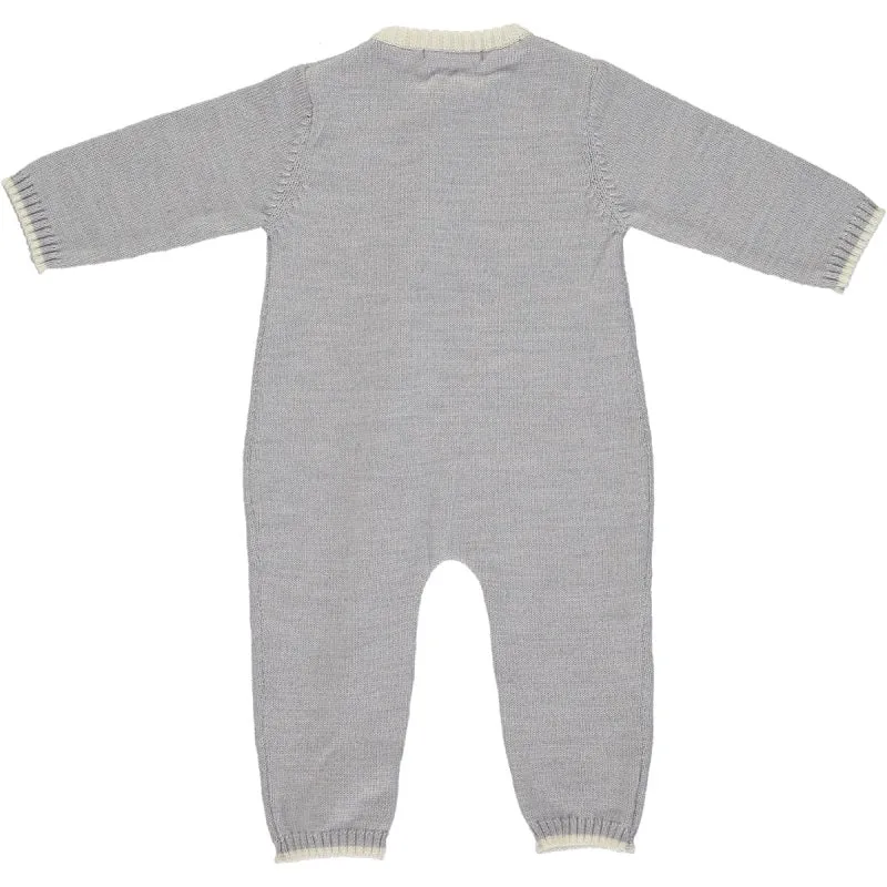 Merino Zip-Up Baby Daysuit - Mist