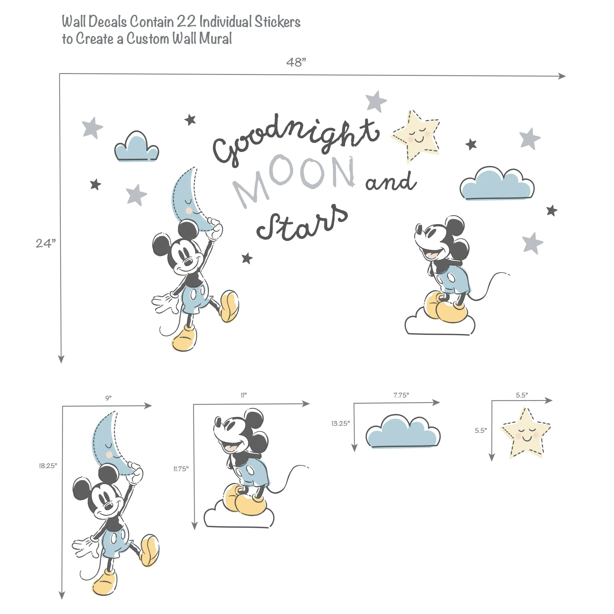 Moonlight Mickey Wall Decals