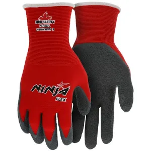 N9680M MCR Safety Ninja Gloves, Medium, Nylon, Red/ Gray, Knit Wrist Cuff