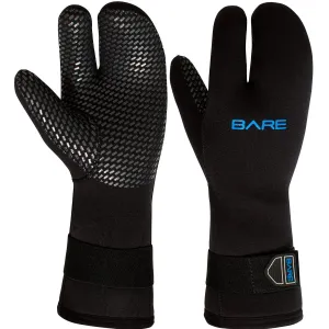 Open Box Bare 7mm Unisex Three-Finger Scuba Dive Mitts, Size: X-Small